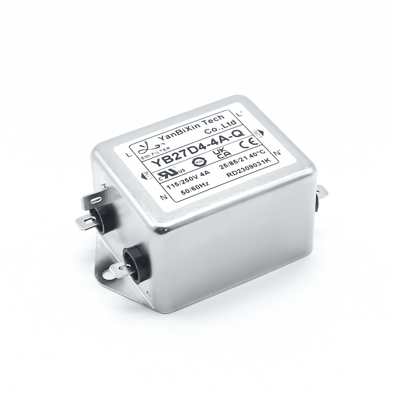 Δύο σταδίων μονοφασικό φίλτρο 115V 250V 4A γρήγορο - σε τερματική έξοδο EMI φίλτρο
