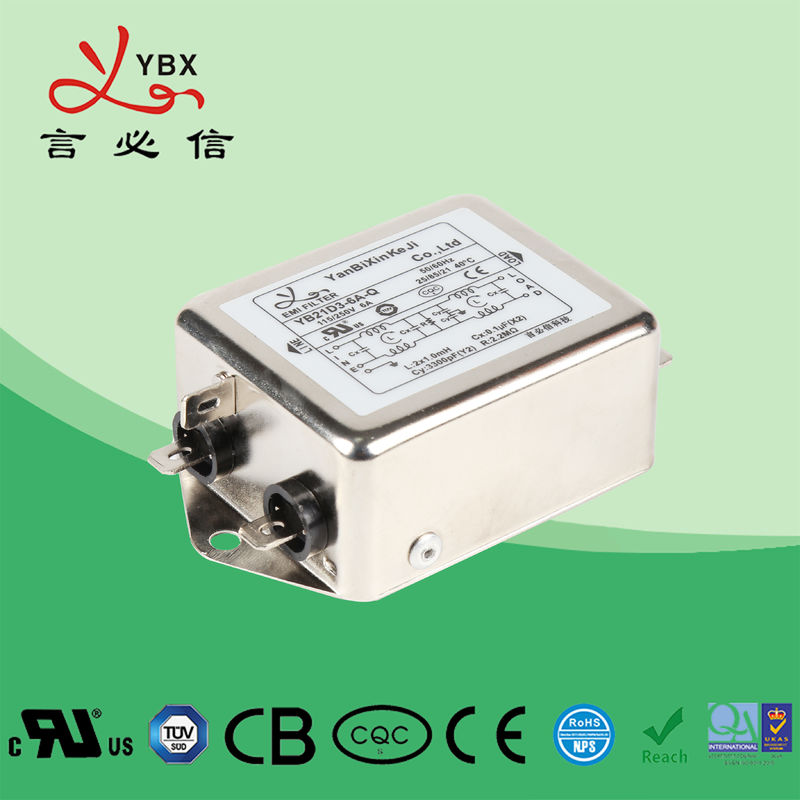 ενιαία φάση φίλτρων της EMI EMC δύναμης 10A 115V με την αυξανόμενη μείωση